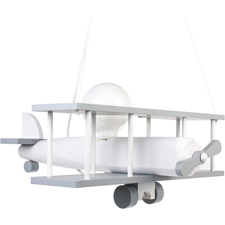 Hängeleuchte Flugzeug - groß, weiß/grau