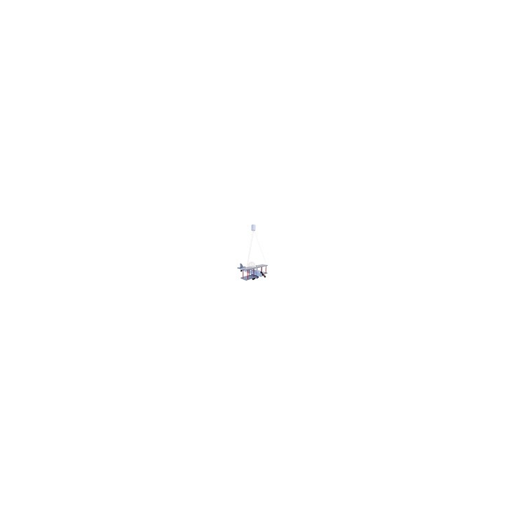 Hängeleuchte Flugzeug - groß, blau-schwarz/rot