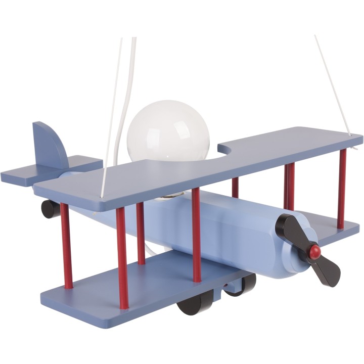 Hängeleuchte Flugzeug - groß, blau-schwarz/rot