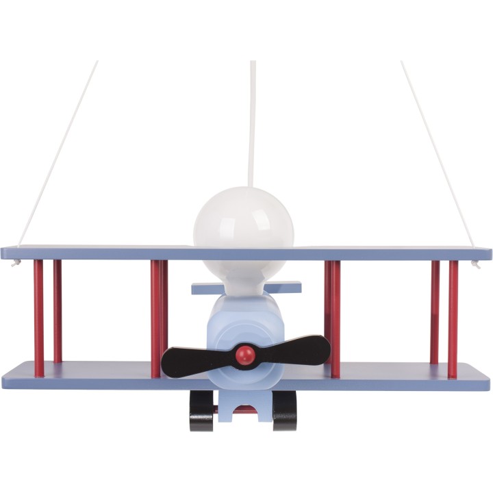 Hängeleuchte Flugzeug - groß, blau-schwarz/rot