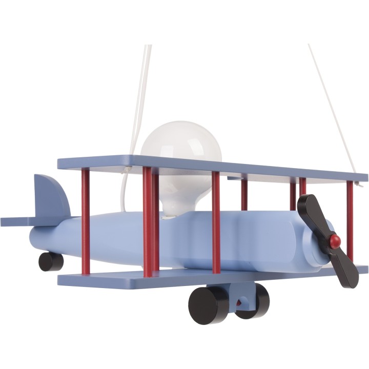 Hängeleuchte Flugzeug - groß, blau-schwarz/rot