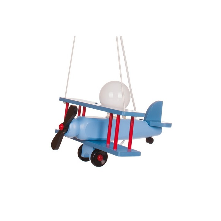 Hängeleuchte Flugzeug - groß, blau-schwarz/rot