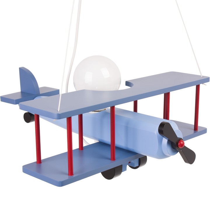 Hängeleuchte Flugzeug - groß, blau-schwarz/rot