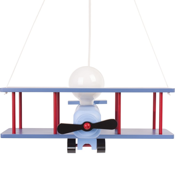 Hängeleuchte Flugzeug - groß, blau-schwarz/rot