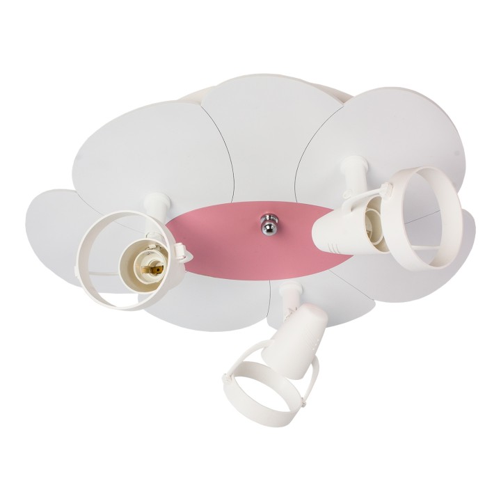 Kinder Deckenlampe BLUME (grau/rosa)