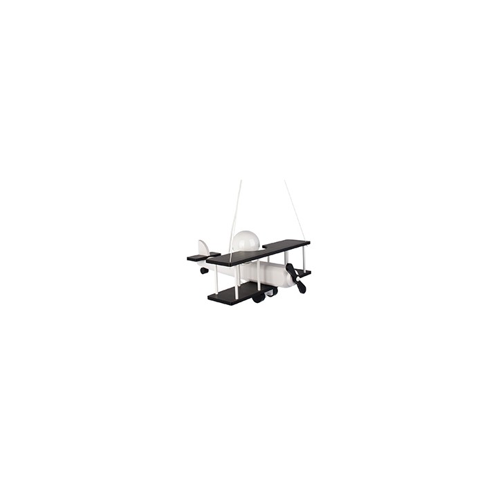 Hängeleuchte Flugzeug - groß, weiß/schwarz