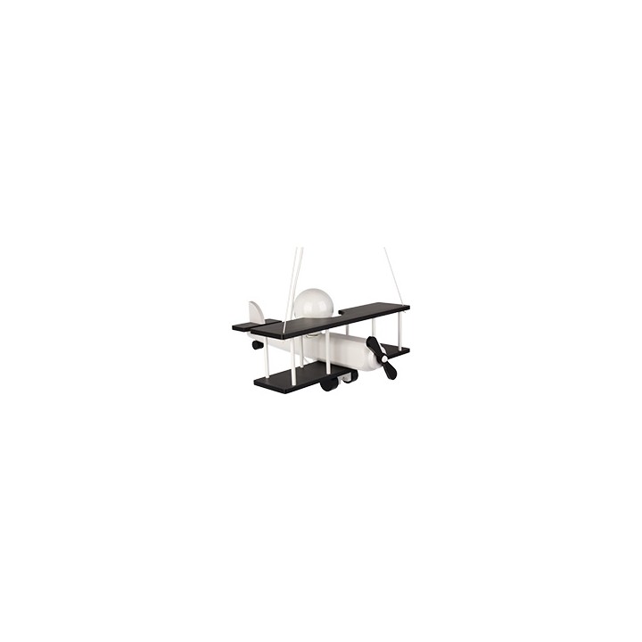 Hängeleuchte Flugzeug - groß, weiß/schwarz