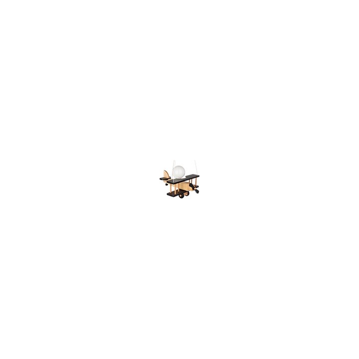 Kleine Pendelleuchte Flugzeug – natur/schwarz