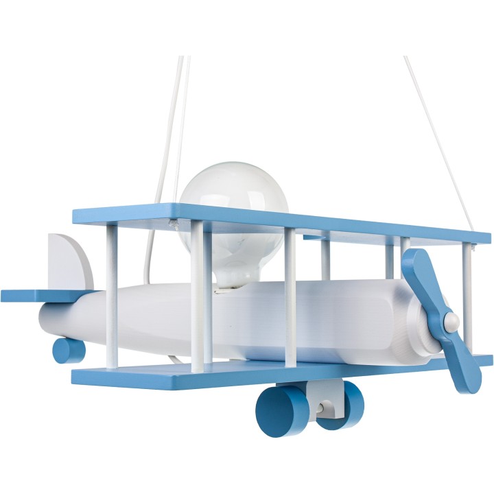 Hängeleuchte Flugzeug - groß, natur/himmelblau