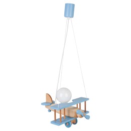 Kleine Pendelleuchte Flugzeug – natur/himmelblau