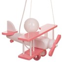 Kleine Pendelleuchte Flugzeug – weiß/rosa