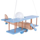 Hängeleuchte Flugzeug - groß, natur/himmelblau