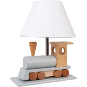 Tischlampe Lokomotive - grau/naturholz