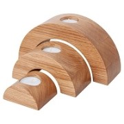 Halbkreisförmige Kerzenständer aus geölter Eiche