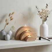 Halbkreisförmige Kerzenständer aus Eichenholz