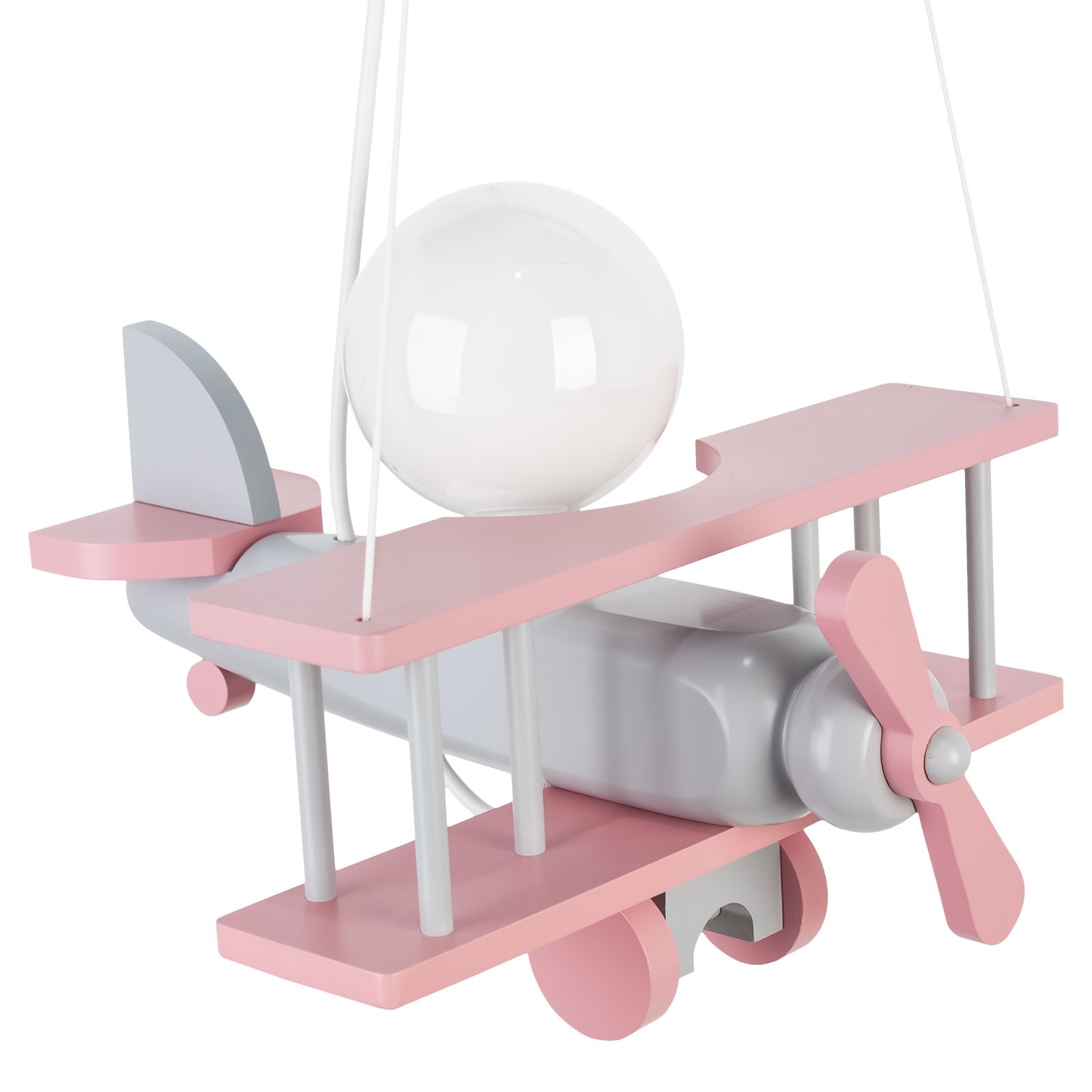 Kleine Flugzeug-Hängelampe – Grau/Rosa