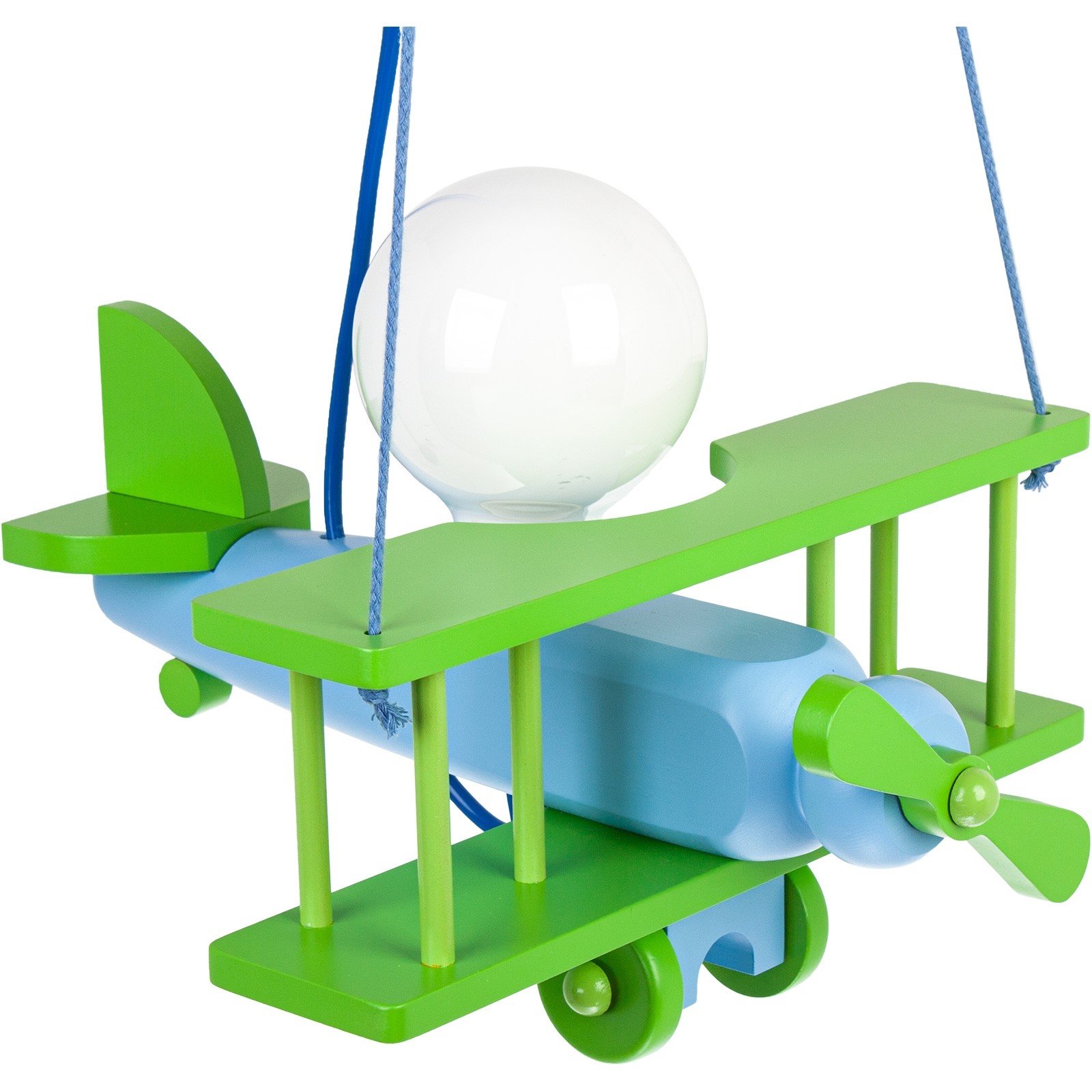 Kleine Pendelleuchte Flugzeug – blau/grün