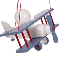 Kleine Pendelleuchte Flugzeug – weiß/blau